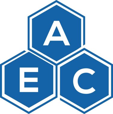 Beyaz arka planda AEC mektup logosu tasarımı. AEC yaratıcı harflerin baş harfleri logo kavramı. AEC mektup tasarımı.