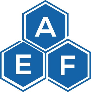 Beyaz arka planda AEF harf logosu tasarımı. AEF yaratıcı harflerin baş harfleri logo kavramı. AEF harf tasarımı.