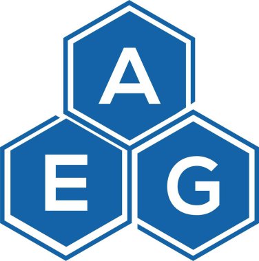Beyaz arka planda AEG harf logosu tasarımı. AEG yaratıcı harflerin baş harfleri logo kavramı. AEG harf tasarımı.