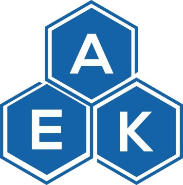 Beyaz arkaplanda AEK harf logosu tasarımı. AEK yaratıcı harflerin baş harfleri logo kavramı. AEK harf tasarımı.