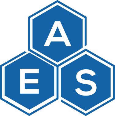 Beyaz arkaplanda AES harfli logo tasarımı. AES yaratıcı harfler logosu konsepti. AES harf tasarımı.