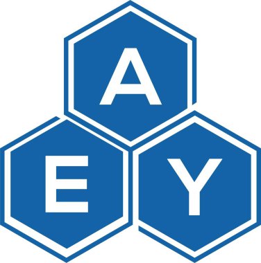Beyaz arka planda AEY harfi logo tasarımı. AEY yaratıcı harf logosu konsepti. AEY harf tasarımı.