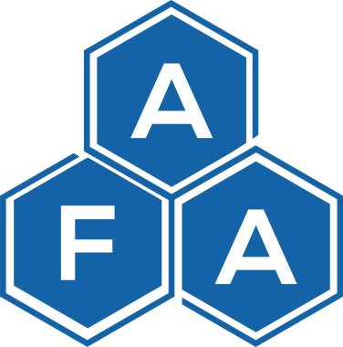 Beyaz arka planda AFA mektup logosu tasarımı. AFA yaratıcı harfler logosu konsepti. AFA harf tasarımı.