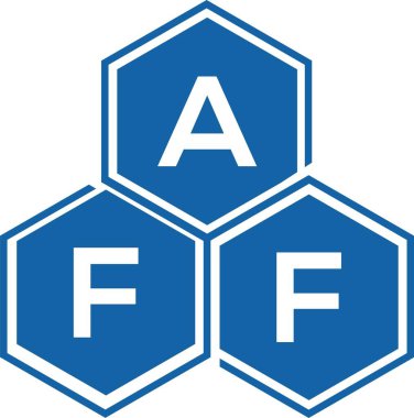 Beyaz arka planda AFF harf logosu tasarımı. AFF yaratıcı harflerin baş harfleri logo kavramı. AFF harf tasarımı.