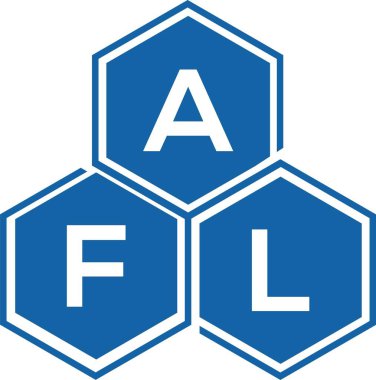 Beyaz arka planda AFL harf logosu tasarımı. AFL yaratıcı harflerin baş harfleri logo kavramı. AFL harf tasarımı.