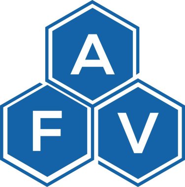Beyaz arka planda AFV harf logosu tasarımı. AFV yaratıcı harflerin baş harfleri logo kavramı. AFV harf tasarımı.