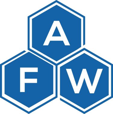 Beyaz arka planda AFW harf logosu tasarımı. AFW yaratıcı harflerin baş harfleri logo kavramı. AFW harf tasarımı.