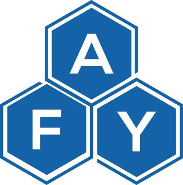 Beyaz arka planda AFY harf logosu tasarımı. AFY yaratıcı harflerin baş harfleri logo kavramı. AFY harf tasarımı.