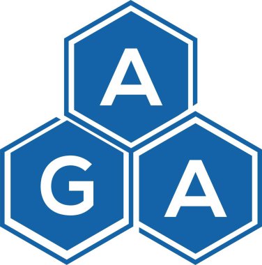 Beyaz arka planda AGA harf logosu tasarımı. AGA yaratıcı harflerin baş harfleri logo kavramı. AGA harf tasarımı.