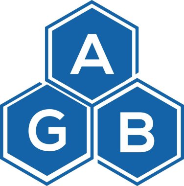 Beyaz arka planda AGB harfi logo tasarımı. AGB yaratıcı harflerin baş harfleri logo kavramı. AGB harf tasarımı.