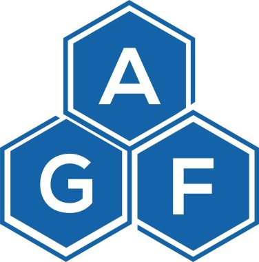 Beyaz arkaplanda AGF harf logosu tasarımı. AGF yaratıcı harflerin baş harfleri logo kavramı. AGF harf tasarımı.