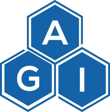 Beyaz arka planda AGI harf logosu tasarımı. AGI yaratıcı harflerin baş harfleri logo kavramı. AGI harf tasarımı.