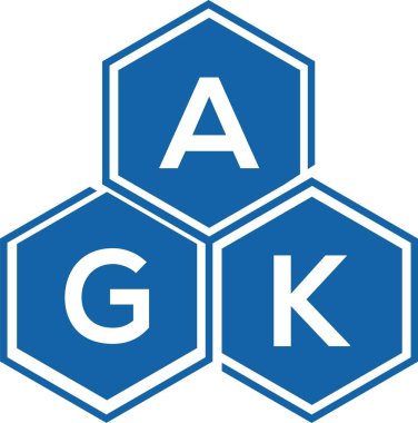 Beyaz arkaplanda AGK harf logosu tasarımı. AGK yaratıcı harflerin baş harfleri logo kavramı. AGK harf tasarımı.