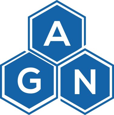 Beyaz arka planda AGN harf logosu tasarımı. AGN yaratıcı harflerin baş harfleri logo kavramı. AGN harf tasarımı.