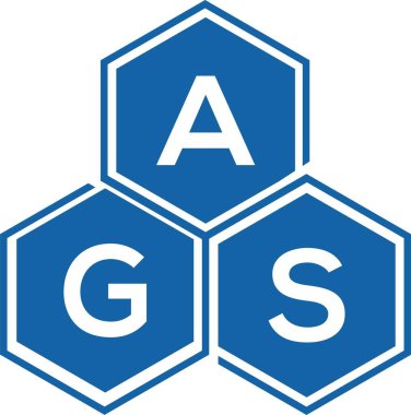 Beyaz arka planda AGS harfi logo tasarımı. AGS yaratıcı harflerin baş harfleri logo kavramı. AGS harf tasarımı.
