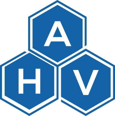 Beyaz arka planda AHV harf logosu tasarımı. AHV yaratıcı harflerin baş harfleri logo kavramı. AHV harf tasarımı.