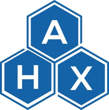 Beyaz arka planda AHX harfli logo tasarımı. AHX yaratıcı harflerin baş harfleri logo kavramı. AHX harf tasarımı.
