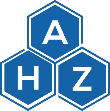 Beyaz arkaplanda AHZ harf logosu tasarımı. AHZ yaratıcı harflerin baş harfleri logo kavramı. AHZ harf tasarımı.