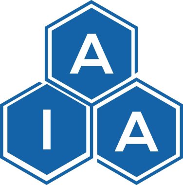 Beyaz arka planda AIA harf logosu tasarımı. AIA yaratıcı harf logosu konsepti. AIA harf tasarımı.