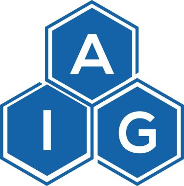 Beyaz arkaplanda AIG harf logosu tasarımı. AIG yaratıcı harflerin baş harfleri logo kavramı. AIG harf tasarımı.