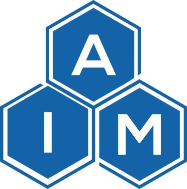 Beyaz arkaplanda AIM harfi logo tasarımı. AIM yaratıcı harf logosu konsepti. AIM harf tasarımı.