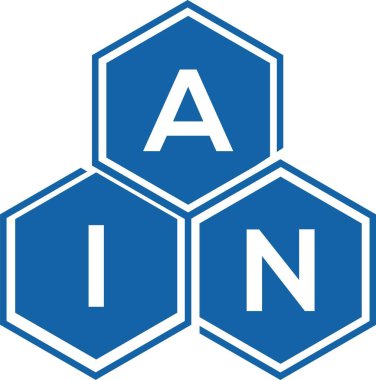 Beyaz arkaplanda AIN harf logosu tasarımı. AIN yaratıcı harfler logosu konsepti. AIN harf tasarımı.