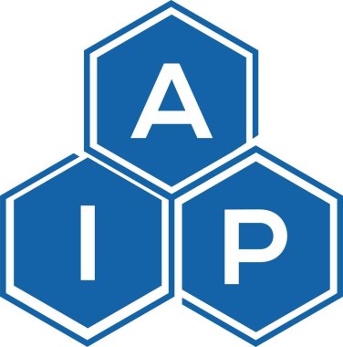 Beyaz arka planda AIP mektup logosu tasarımı. AIP yaratıcı harfler logosu konsepti. AIP harf tasarımı.