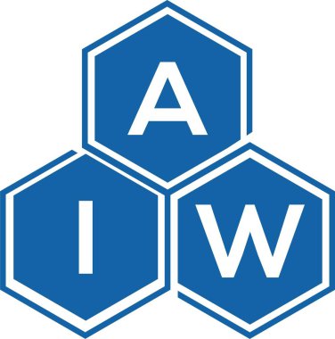 Beyaz arka planda AIW harf logosu tasarımı. AIW yaratıcı harflerin baş harfleri logo kavramı. AIW harf tasarımı.