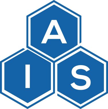 Beyaz arka planda AIS harf logosu tasarımı. AIS yaratıcı harfler logosu konsepti. AIS harf tasarımı.