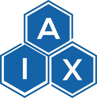 Beyaz arka planda AIX harfli logo tasarımı. AIX yaratıcı harflerin baş harfleri logo kavramı. AIX harf tasarımı.