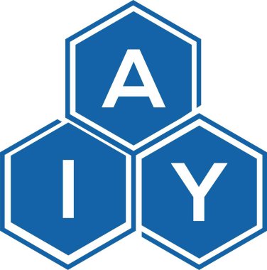 Beyaz arka planda AIY harf logosu tasarımı. AIY yaratıcı harf logosu konsepti. AIY harf tasarımı.