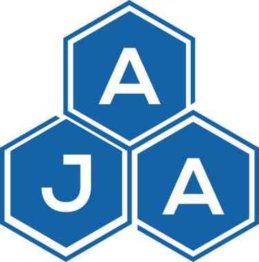 Beyaz arka planda AJA harf logosu tasarımı. AJA yaratıcı harf logosu konsepti. AJA harf tasarımı.