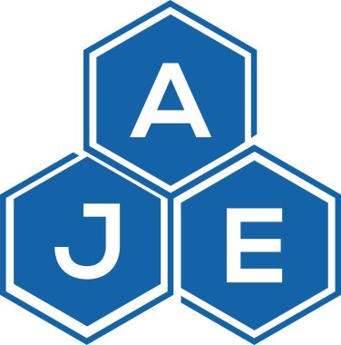 Beyaz arka planda AJE harf logosu tasarımı. AJE yaratıcı harflerin baş harfleri logo kavramı. AJE harf tasarımı.