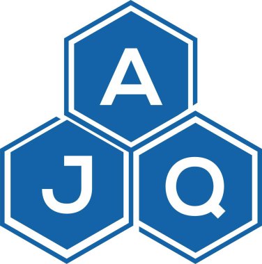 Beyaz arka planda AJQ harfi logo tasarımı. AJQ yaratıcı harflerin baş harfleri logo kavramı. AJQ harf tasarımı.