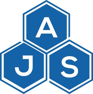 Beyaz arka planda AJS harf logosu tasarımı. AJS yaratıcı harf logosu konsepti. AJS harf tasarımı.