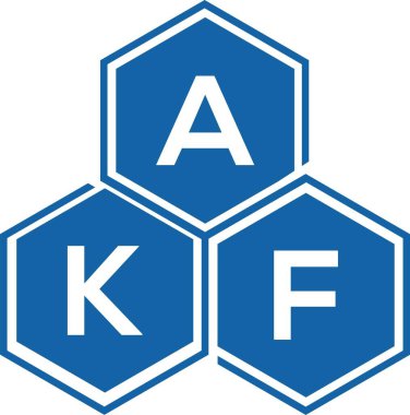 Beyaz arkaplanda AKF harf logosu tasarımı. AKF yaratıcı harflerin baş harfleri logo kavramı. AKF harf tasarımı.