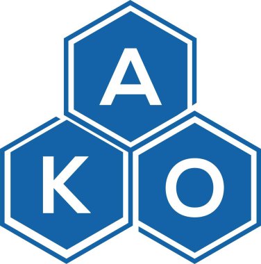 Beyaz arka planda AKO harf logosu tasarımı. AKO yaratıcı harflerin baş harfleri logo kavramı. AKO harf tasarımı.