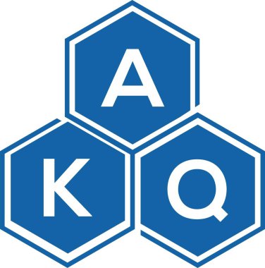 Beyaz arka planda AKQ harfi logo tasarımı. Namı diğer yaratıcı harflerin baş harfleri logo konsepti. AKQ harf tasarımı.