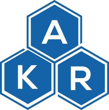Beyaz arka planda AKR harf logosu tasarımı. AKR yaratıcı harflerin baş harfleri logo kavramı. AKR harf tasarımı.