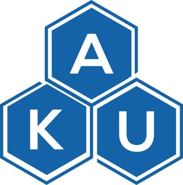 Beyaz arka planda AKU harf logosu tasarımı. AKU yaratıcı harflerin baş harfleri logo kavramı. AKU harf tasarımı.