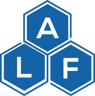 Beyaz arkaplanda ALF harf logosu tasarımı. ALF yaratıcı harflerin baş harfleri logo kavramı. ALF harf tasarımı.