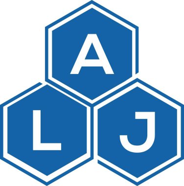 Beyaz arka planda ALJ harfi logo tasarımı. ALJ yaratıcı harflerin baş harfleri logo kavramı. ALJ harf tasarımı.