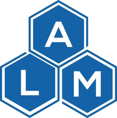Beyaz arkaplanda ALM harf logosu tasarımı. ALM yaratıcı harflerin baş harfleri logo kavramı. ALM harf tasarımı.