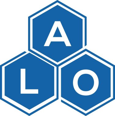 Beyaz arka planda ALO harfi logo tasarımı. ALO yaratıcı harflerin baş harfleri logo konsepti. ALO harf tasarımı.