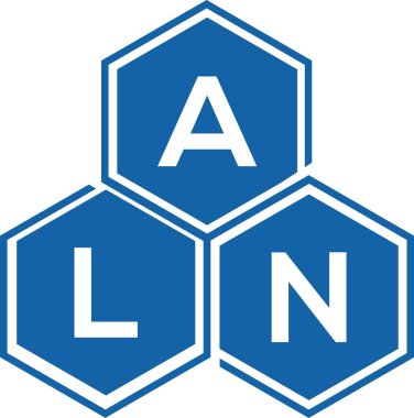 Beyaz arka planda ALN harfi logo tasarımı. ALN yaratıcı harflerin baş harfleri logo kavramı. ALN harf tasarımı.