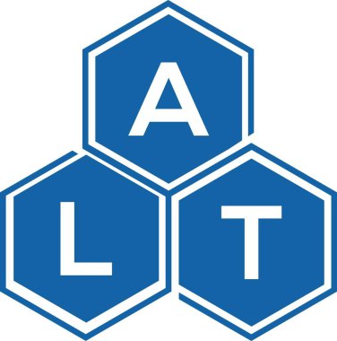 Beyaz arka planda ALT harfi logo tasarımı. ALT yaratıcı harflerin baş harfleri logo kavramı. ALT harf tasarımı.