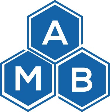 Beyaz arka planda AMB harfi logo tasarımı. AMB yaratıcı harflerin baş harfleri logo kavramı. AMB harf tasarımı.