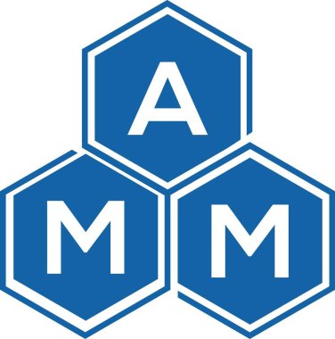 Beyaz arka planda AMM harf logosu tasarımı. AMM yaratıcı harflerin baş harfleri logo kavramı. AMM harf tasarımı.