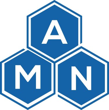 Beyaz arka planda AMN harfi logo tasarımı. AMN yaratıcı harflerin baş harfleri logo kavramı. AMN harf tasarımı.