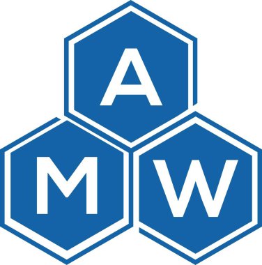 Beyaz arka planda AMW harf logosu tasarımı. AMW yaratıcı harflerin baş harfleri logo kavramı. AMW harf tasarımı.